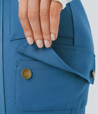 Pantalon cargo ajusté uni taille haute DayStretch avec poches zippées