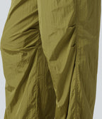 Pantalon cargo ample de randonnée taille haute avec cordon de serrage, fronces et poches