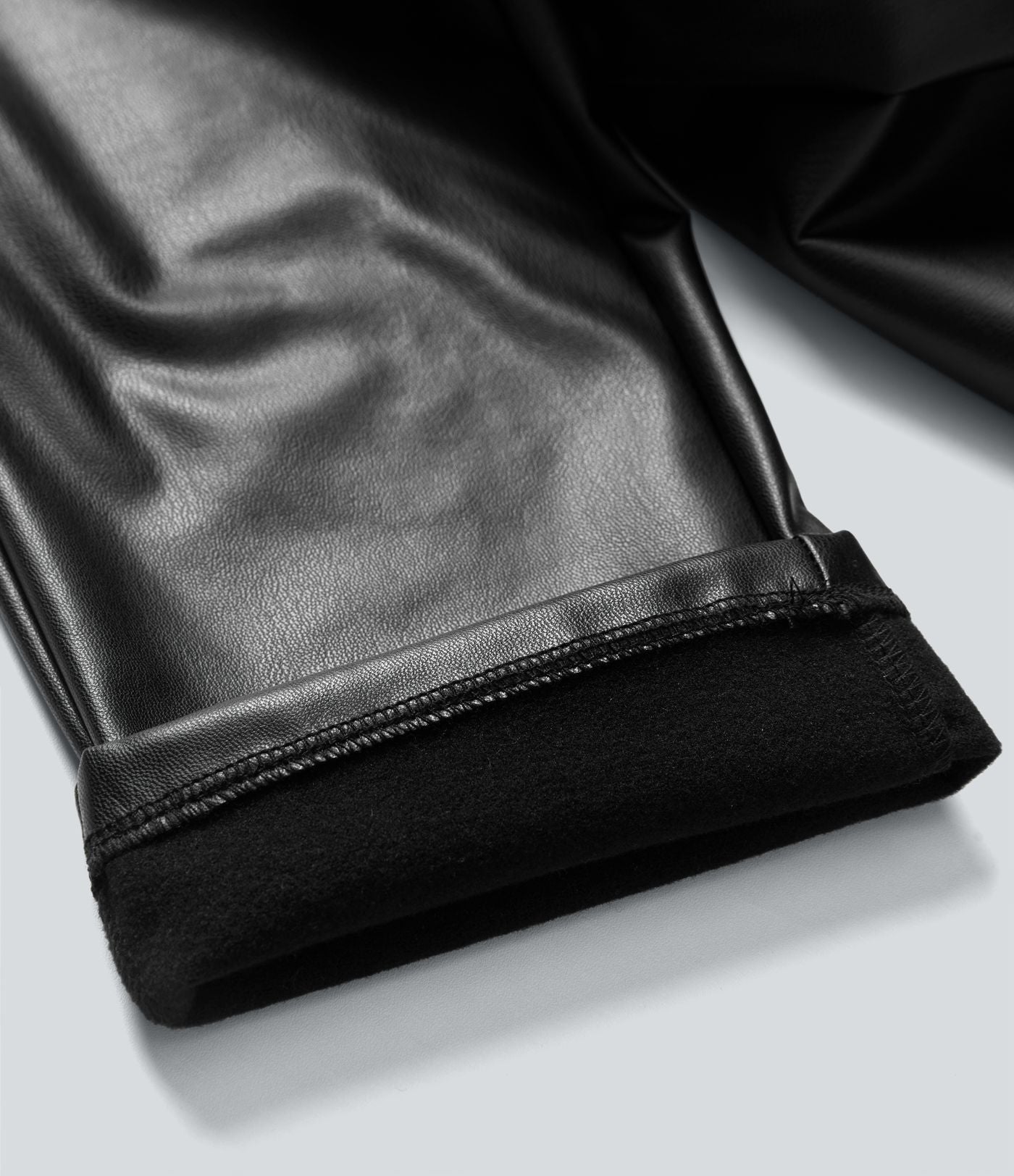 Pantalon fuselé 7/8 décontracté PU molleton extensible taille haute avec cordon et poches