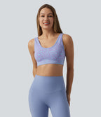 Brassière de sport yoga OneForm sans couture Flow maintien léger col U imprimé python avec soutien-gorge intégré