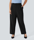 Pantalon de travail grande taille Halara Flex™ fuselé uni, taille haute, avec poches