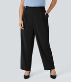 Pantalon de travail grande taille Halara Flex™ fuselé uni, taille haute, avec poches