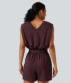 Combishort SoftlyZero™ Airy effet frais InstantCool sans manches à col V avec ceinture, poches et protection solaire UPF50+ avec accès facile Easy Peasy