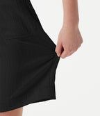 Short casual taille haute toucher lin 17,5 cm avec poches