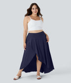 Breezeful™ Taille Haute à Volants 2 en1 Fluide Sèchement Rapide Quotidien Causal Grande Taille