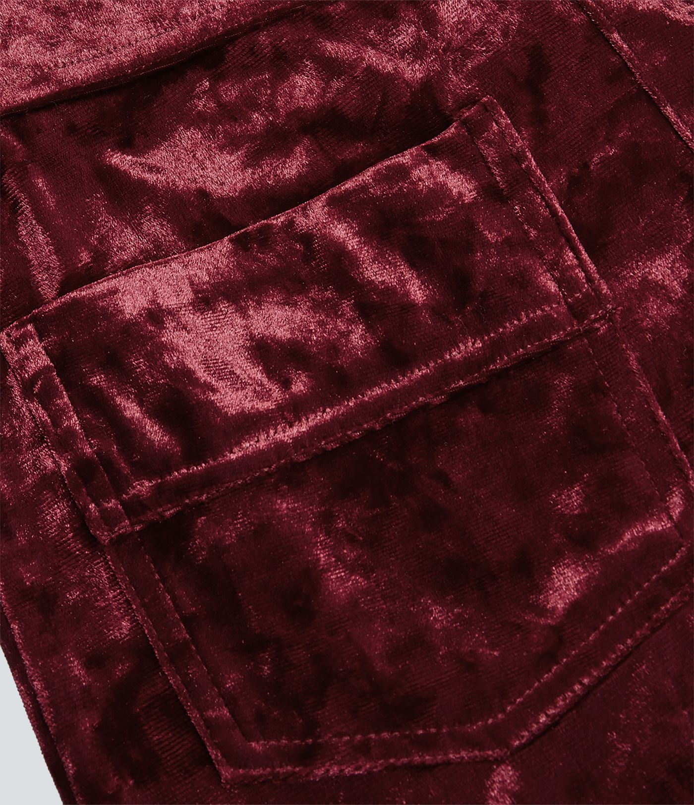 Pantalon en Velours Taille Haute avec Bouton Multipoches Droites
