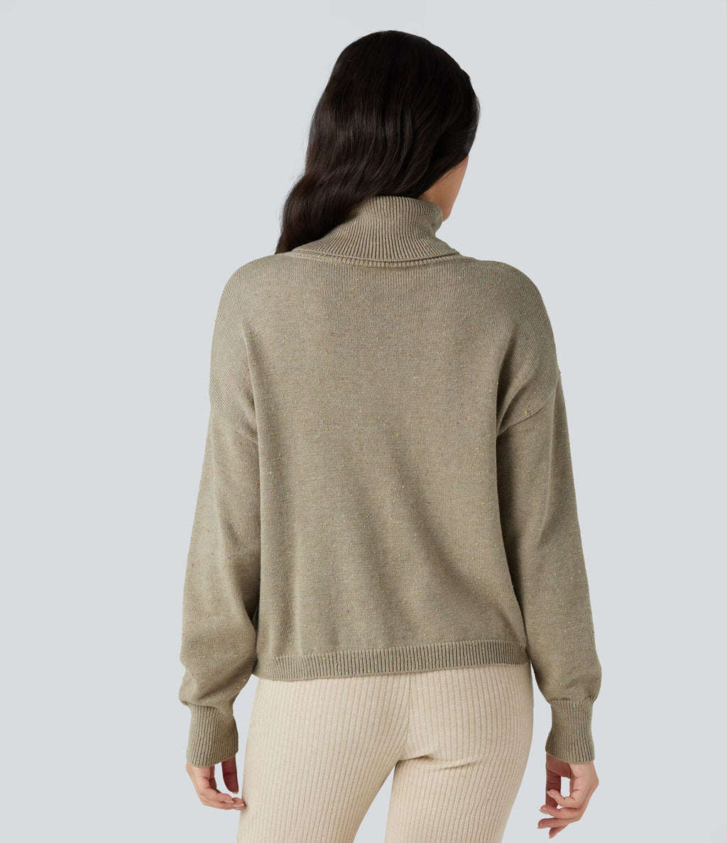 Pull col montant manches longues