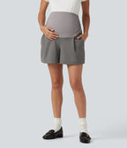 Short habillé de grossesse DayStretch 10 cm taille très haute coupe ample avec fronces et poches