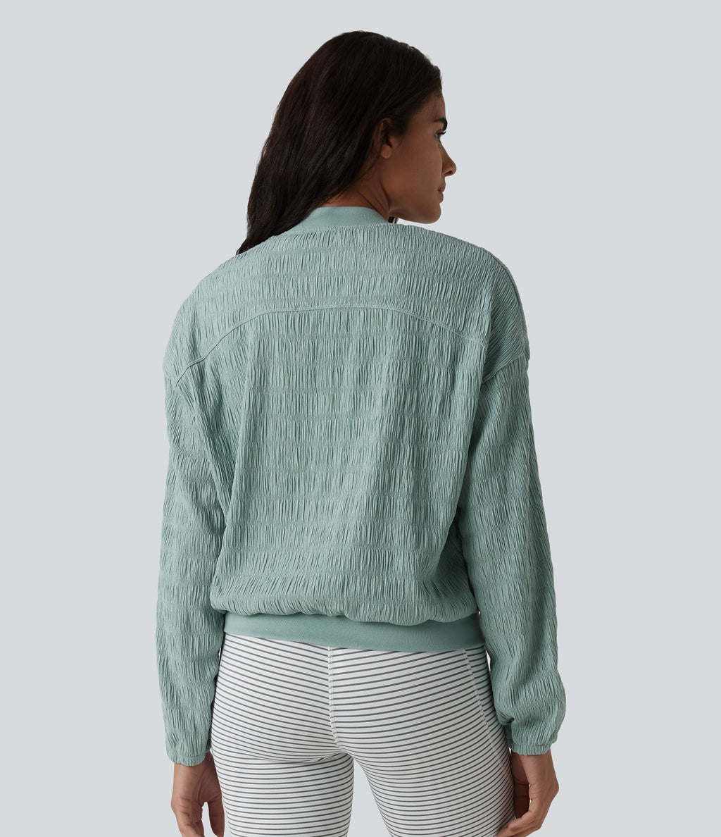 Veste bomber casual manches longues avec poches