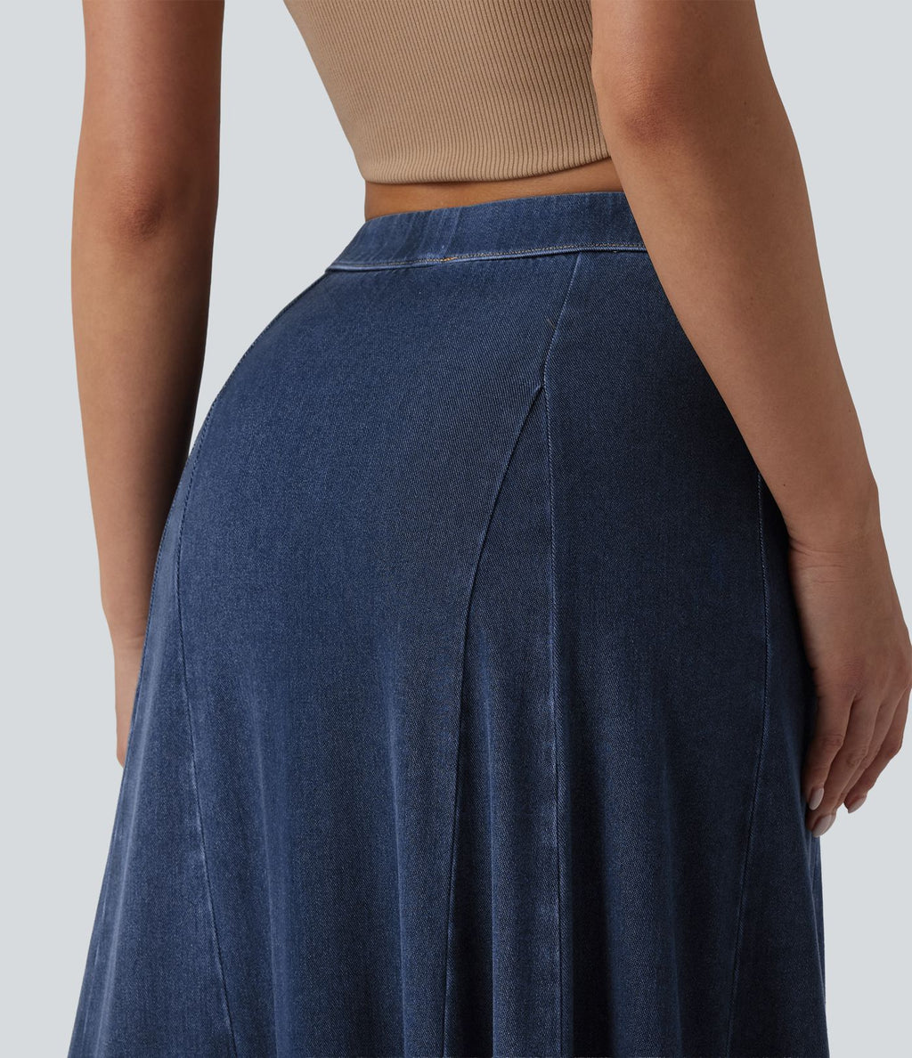 Halara Flex™ Jupe longue fluide casual taille mi-haute en lyocell drapé, bas sirène