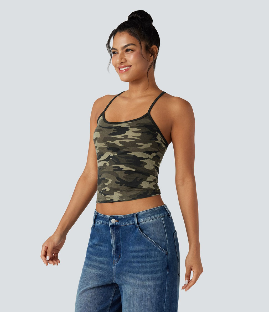 Débardeur dos nageur imprimé camouflage