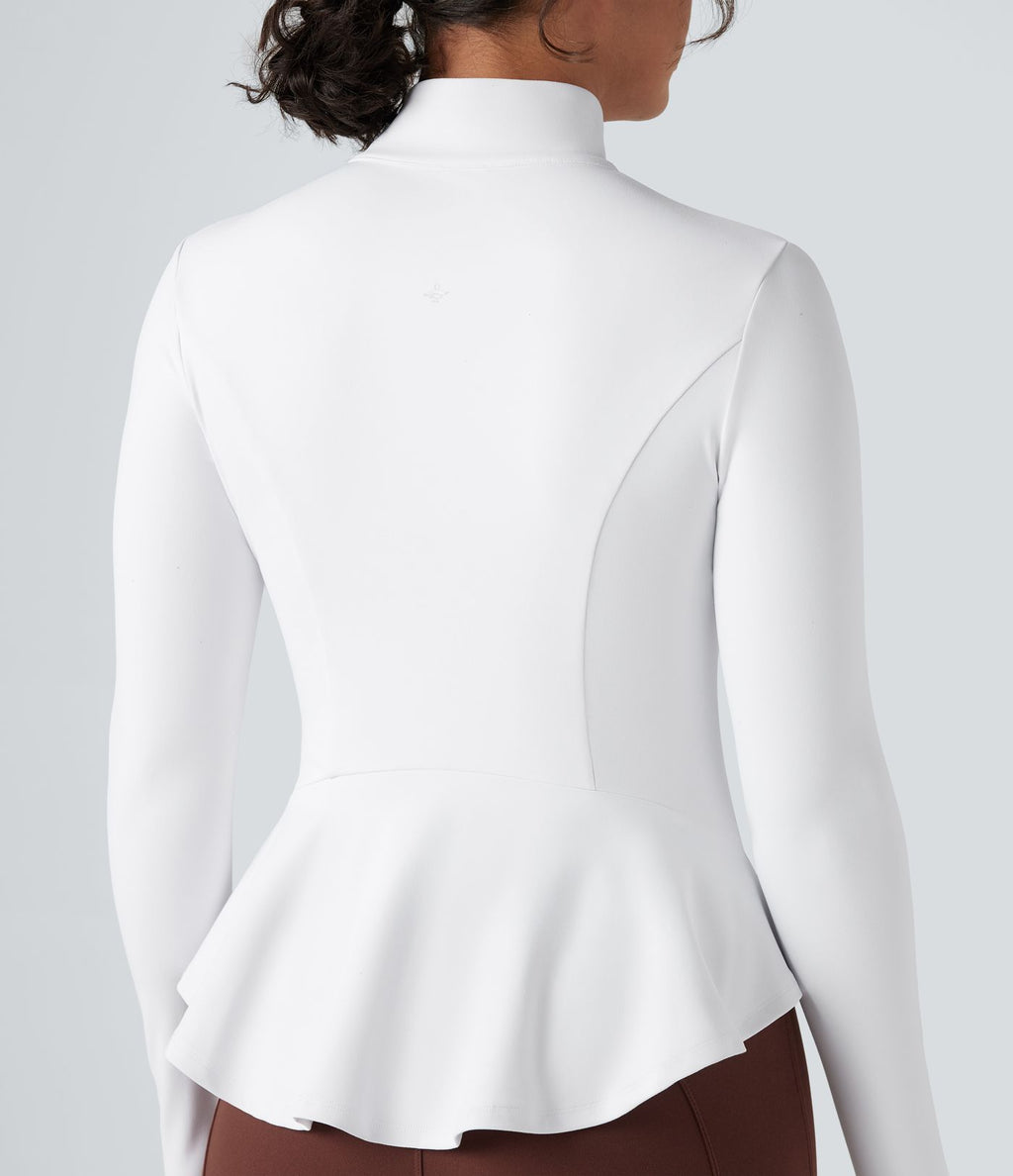 Veste ajustée col montant zippée avec passants pouces et ourlet à volants DayStretch avec poches