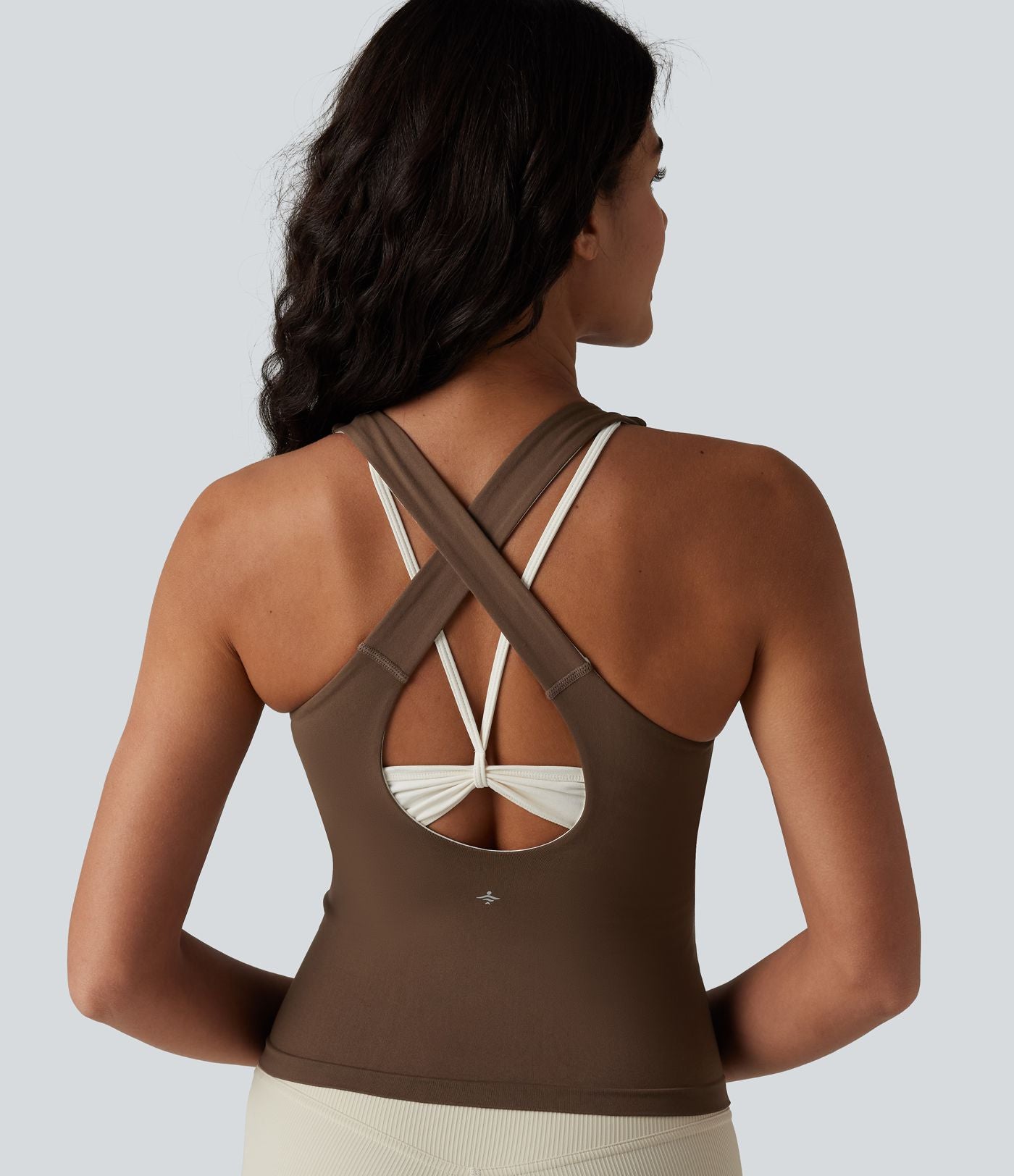Débardeur de yoga OneForm Seamless Flow, col U, brassière intégrée, color block