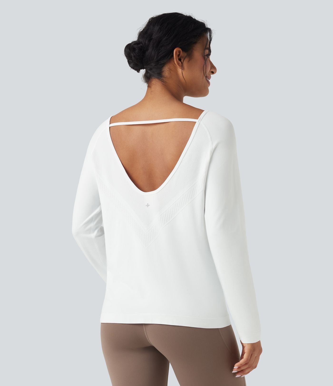 Haut de sport décolleté rond à manches longues sans couture OneForm Seamless Flow