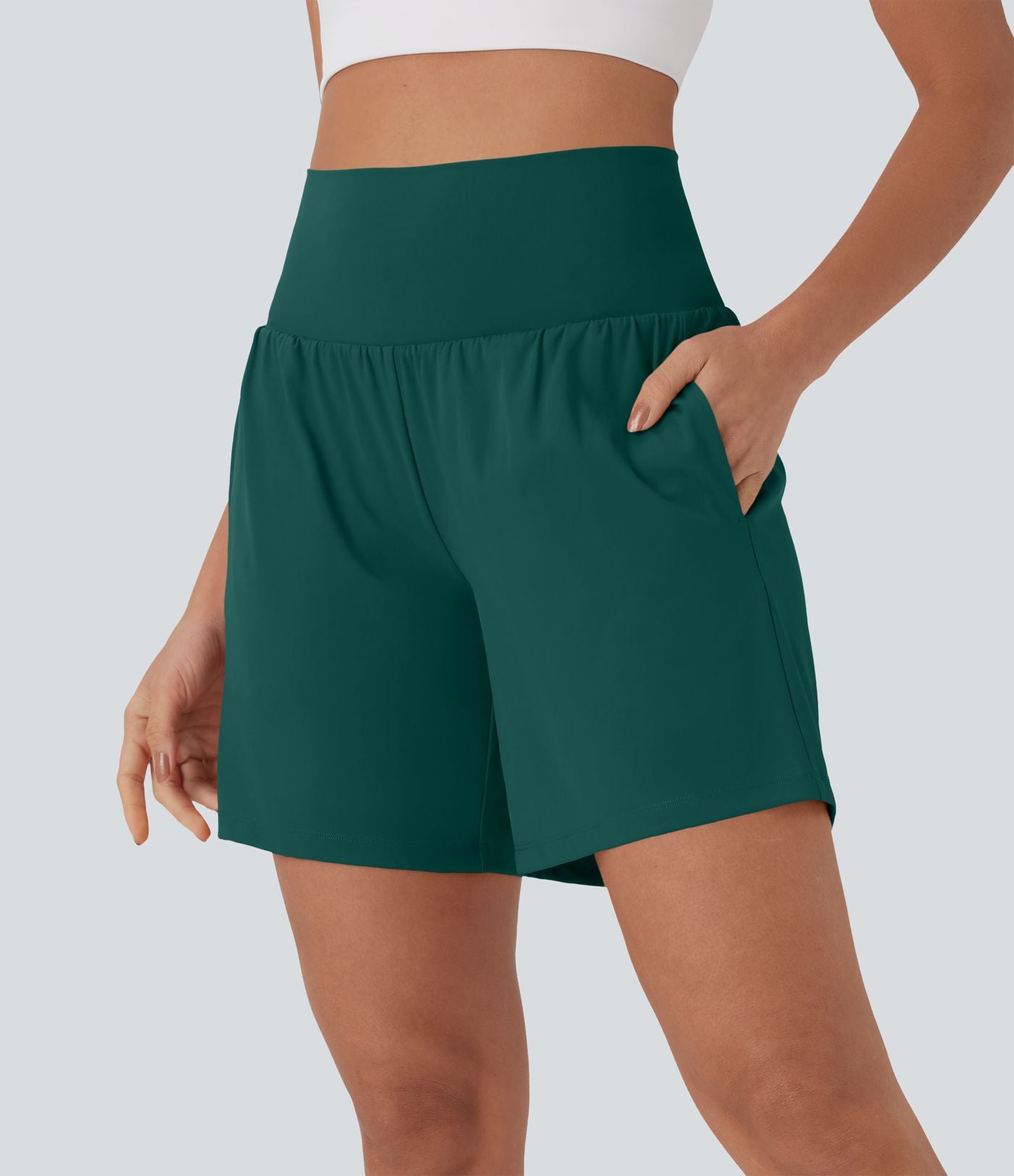 Short de yoga SoftlyZero™ Airy 2-en-1 taille très haute avec poches et effet frais InstantCool 17,5 cm