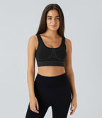 Brassière de sport SpeedWave™ à séchage rapide, maintien moyen, col en U, dos nu et motif rayé