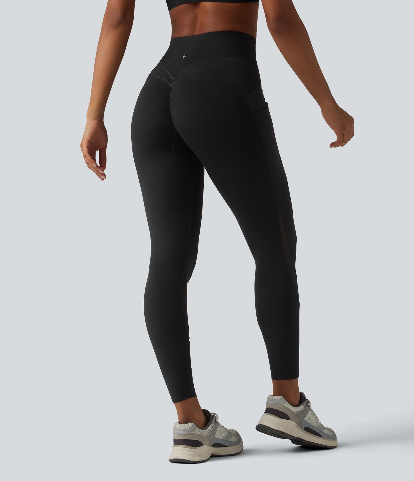 Legging de sport 7/8 Halara UltraSculpt™ taille haute gainant scrunch en mesh contrastant à poches