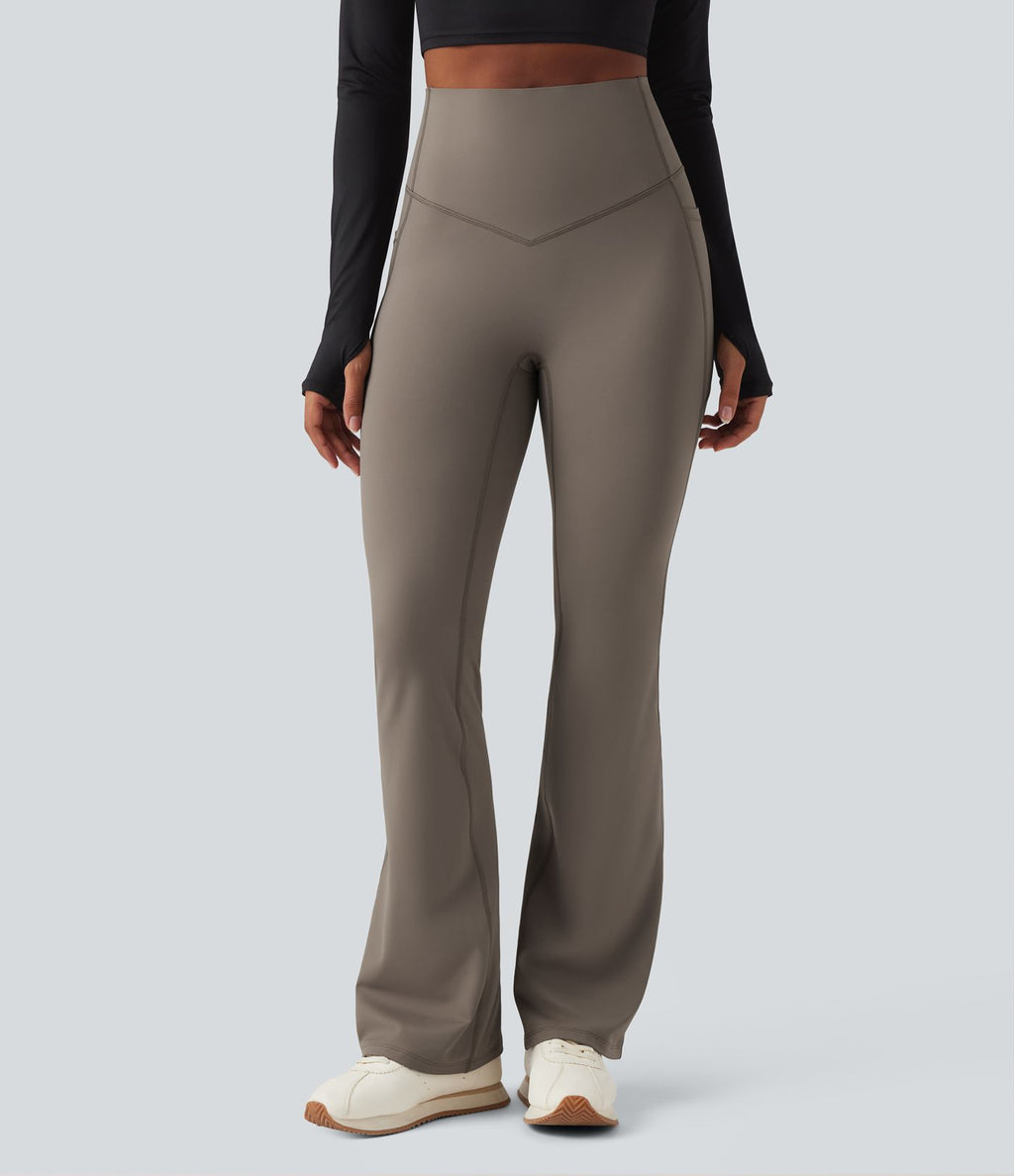 Legging bootcut polaire thermique yoga gainant modelant taille haute Halara UltraSculpt™ Heat avec poches
