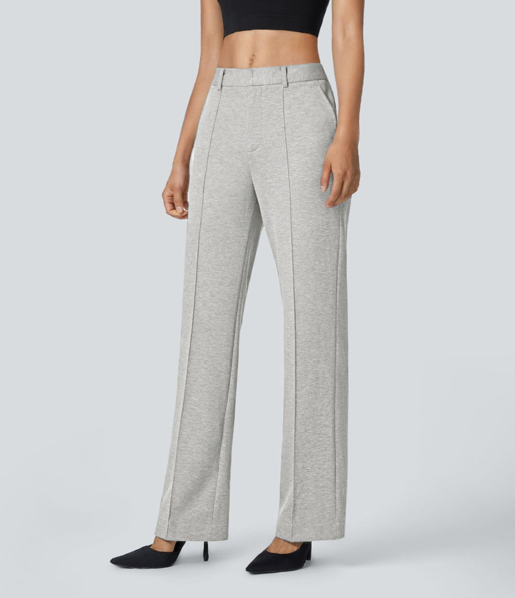 Pantalon de travail coupe droite zippé taille haute Halara Flex™ avec poches