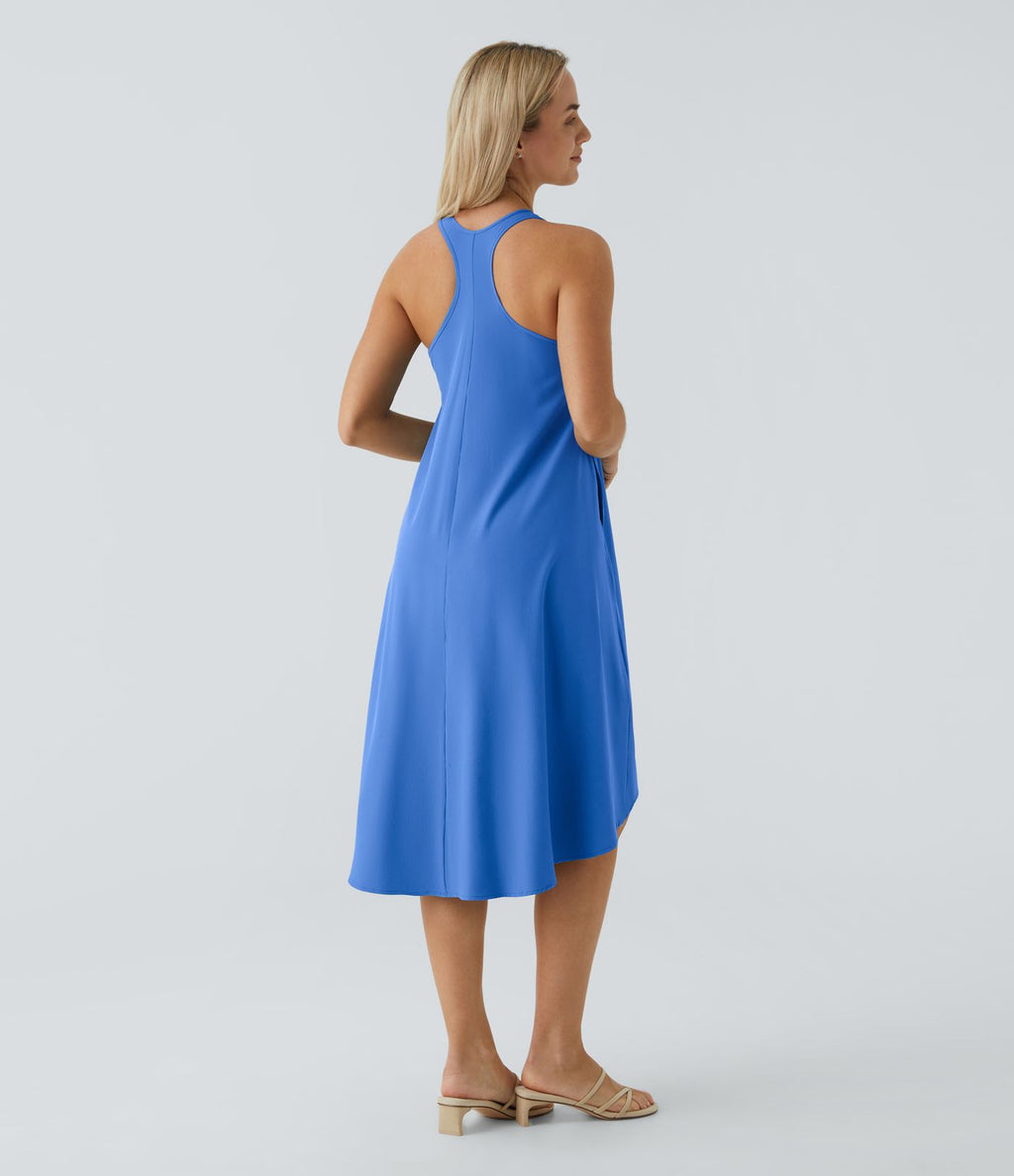 Robe décontractée mi-longue Breezeful™ dos nageur poche latérale fluide asymétrique séchage rapide A-C