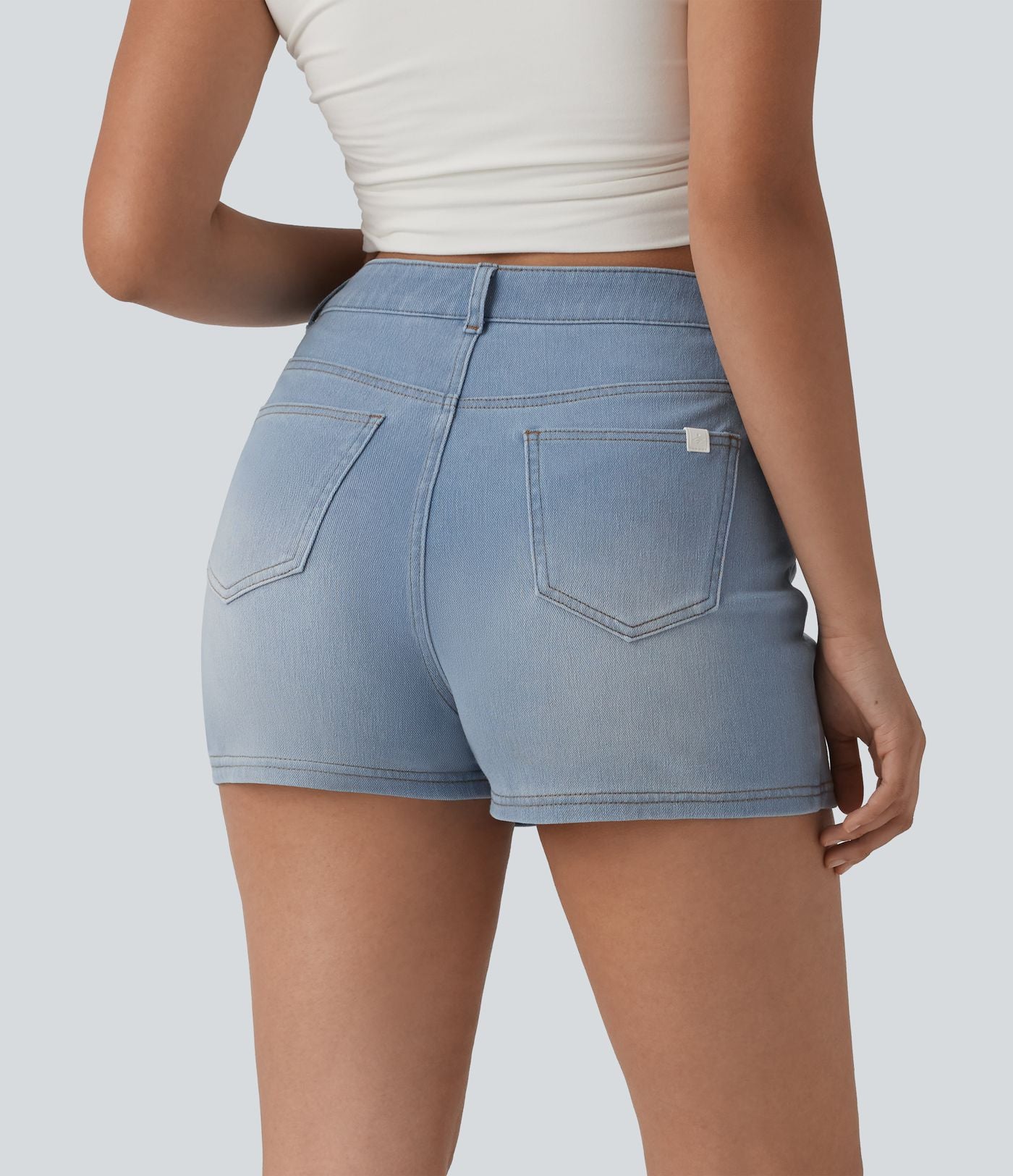 Skort Halara Flex™ jean décontracté taille haute micro avec poches