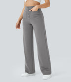 Pantalon taille haute coupe droite DayStretch avec poches