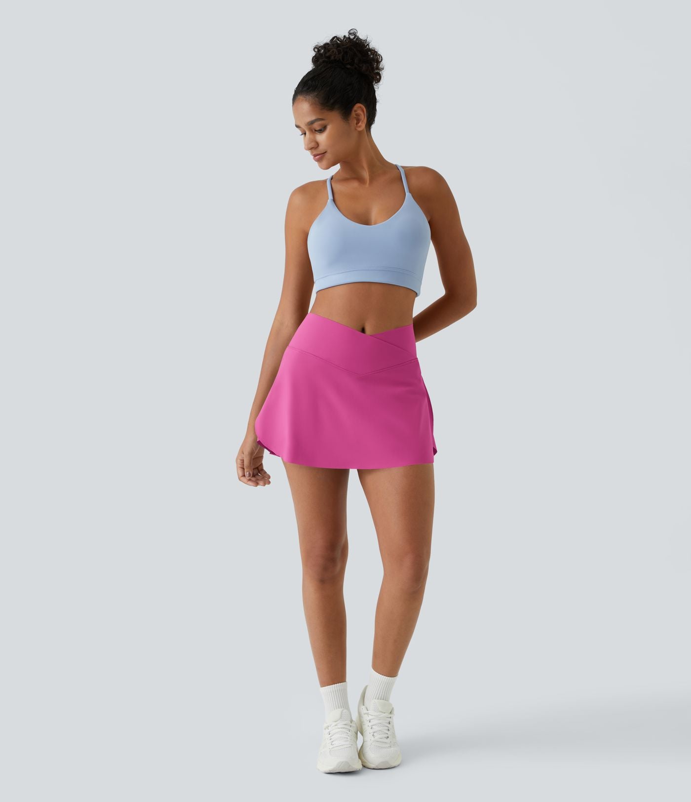 Jupe de tennis mini 2-en-1 quotidienne SoftlyZero™ Airy avec croisement, poche latérale et effet frais InstantCool, Lucid, protection solaire UPF50+