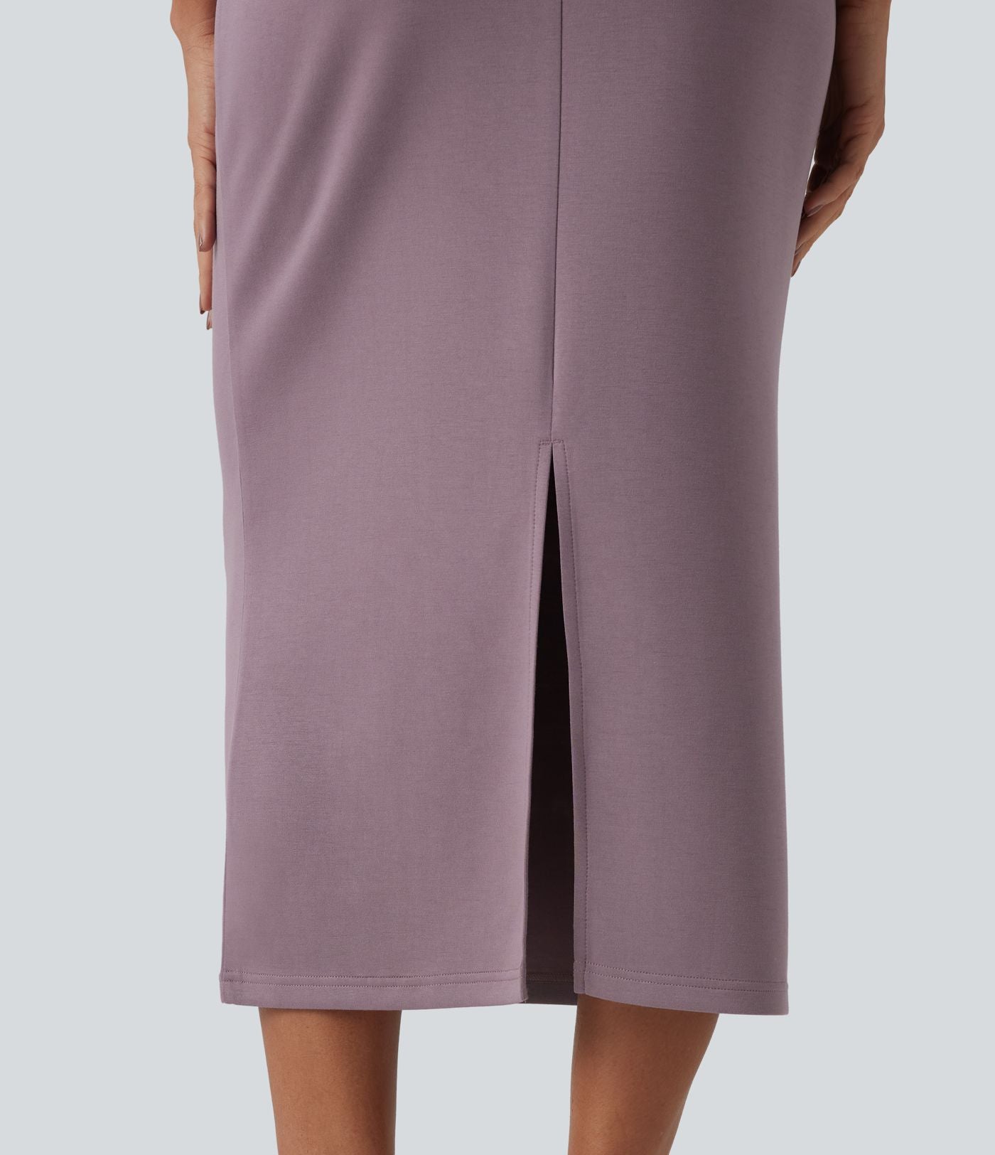 Jupe crayon casual mi-longue taille haute avec cordon de serrage et poches