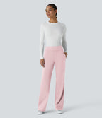 Pantalon tailleur évasé taille mi-haute Halara Flex™ DayStretch avec zip latéral et poches