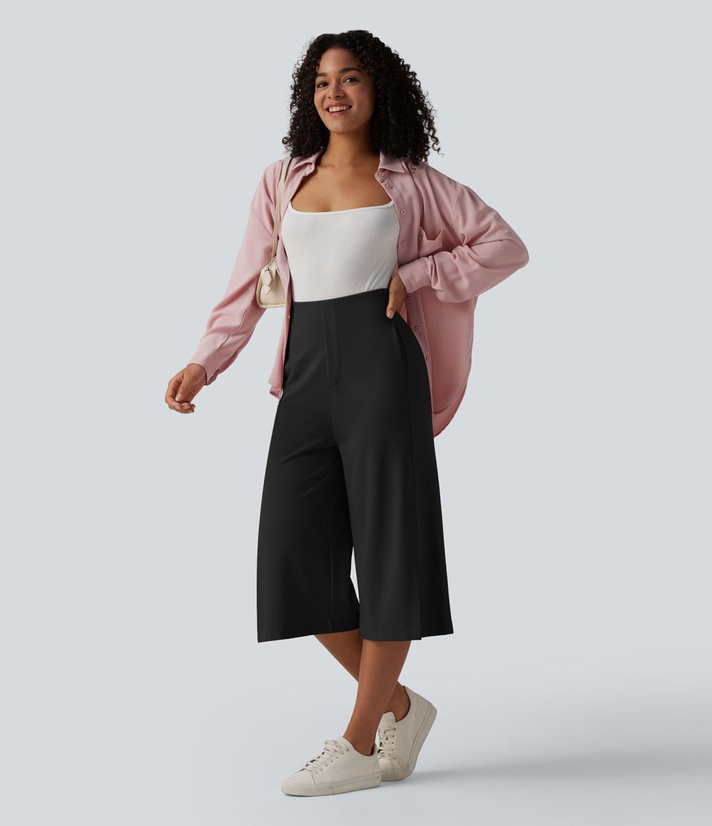 Pantalon tailleur capri large Halara Flex™ taille haute avec poches