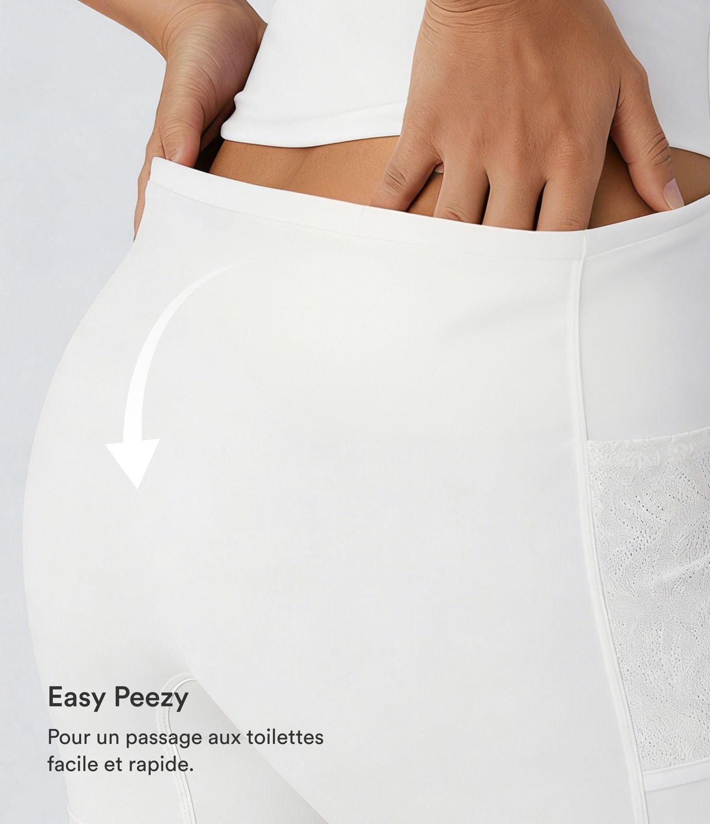 Robe-short 2-en-1 mini de danse active avec dos nu, détail torsadé, dentelle et poches-Easy Peasy