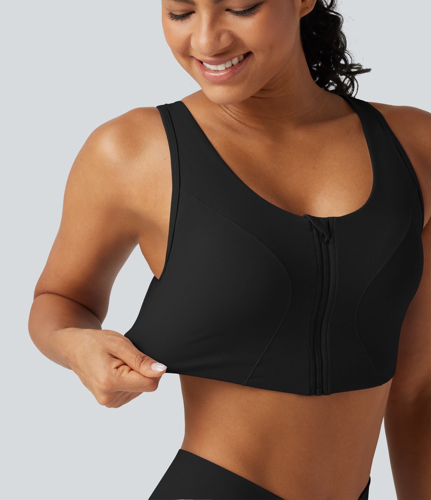Brassière de yoga Halara UltraSculpt™ maintien moyen zippée avec coussinets amovibles