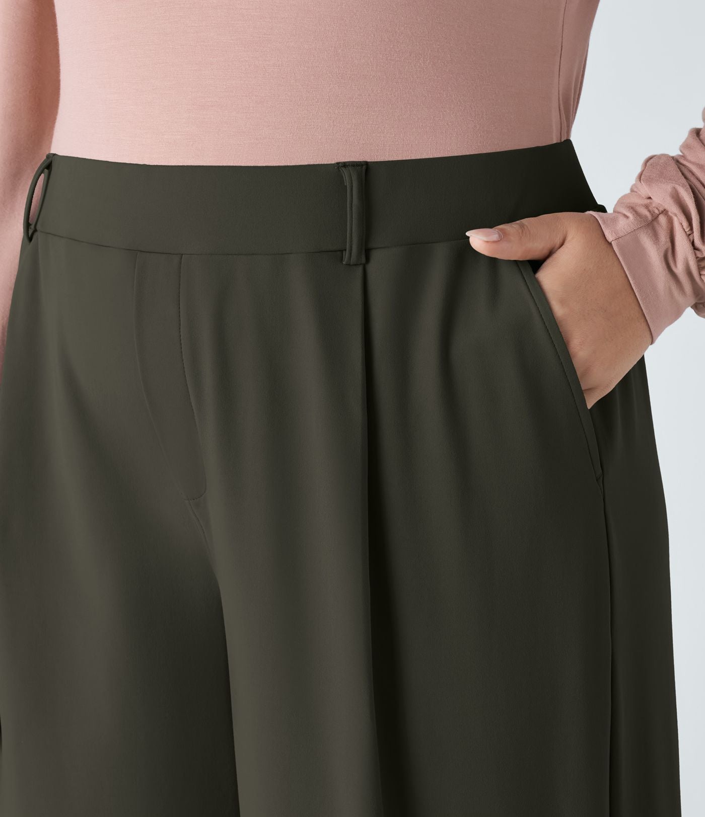 Pantalon de travail grande taille coupe droite taille haute Halara Flex™ DayStretch avec poches