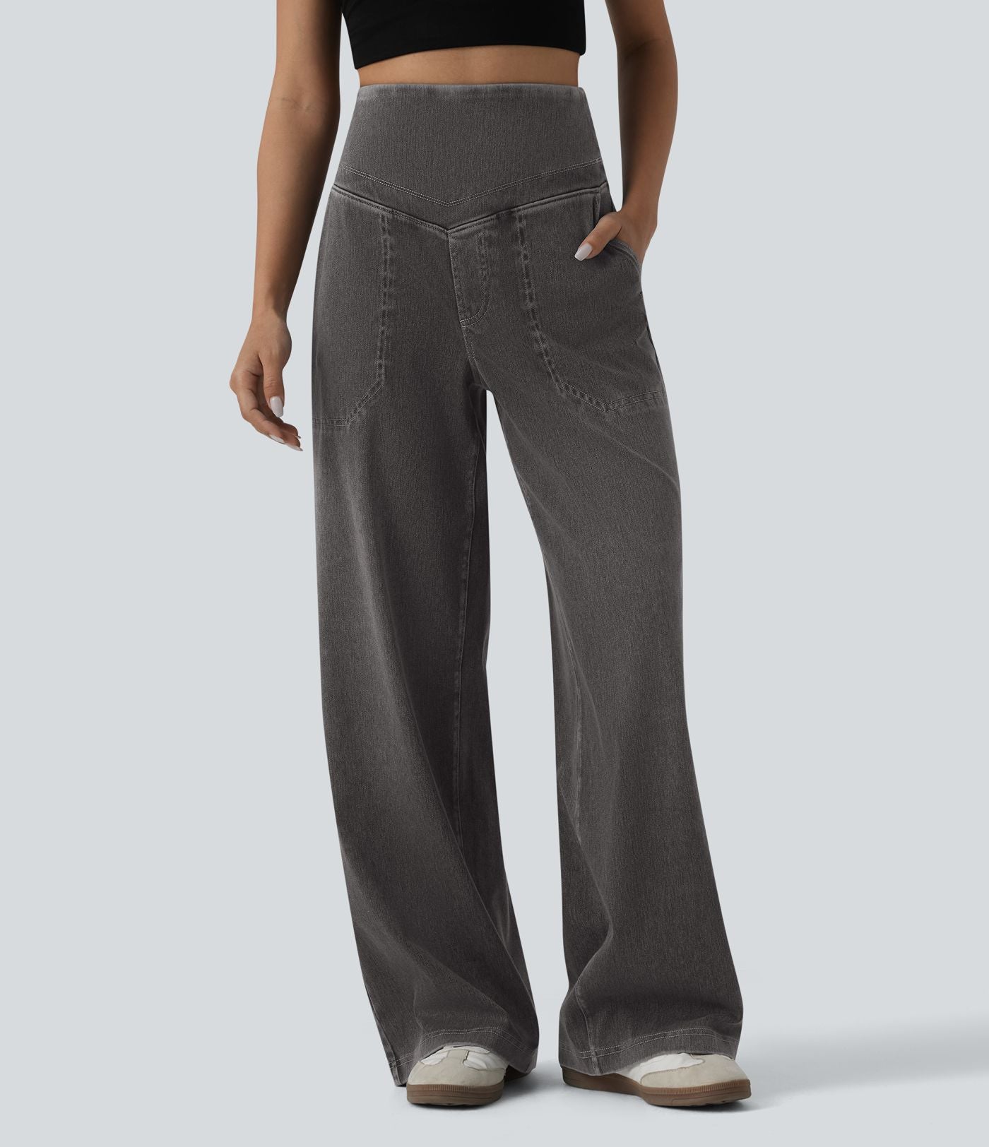 Halara Flex™ Jean large décontracté ventre plat taille haute avec poches
