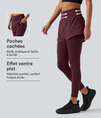 Pantalon de running gaintan2-en-1 Breezeful™ taille haute gainant à séchage rapide avec poches
