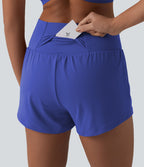 Short de yoga 2-en-1 SoftlyZero™ Airy croisé taille haute 7,5 cm effet frais InstantCool avec poches