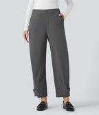 Pantalon de travail fuselé taille moyenne avec largeur ajustable Halara Flex™ DayStretch avec poches
