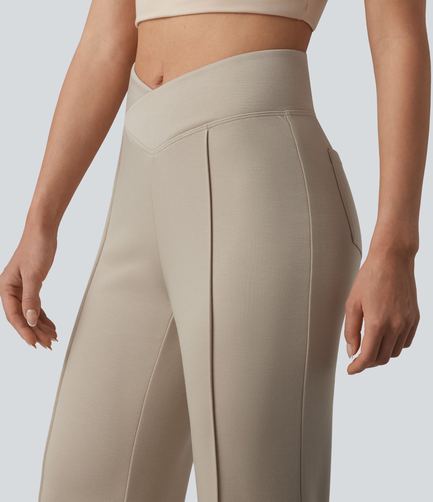 Pantalon évasé SpacerTek™ taille haute croisée avec poches