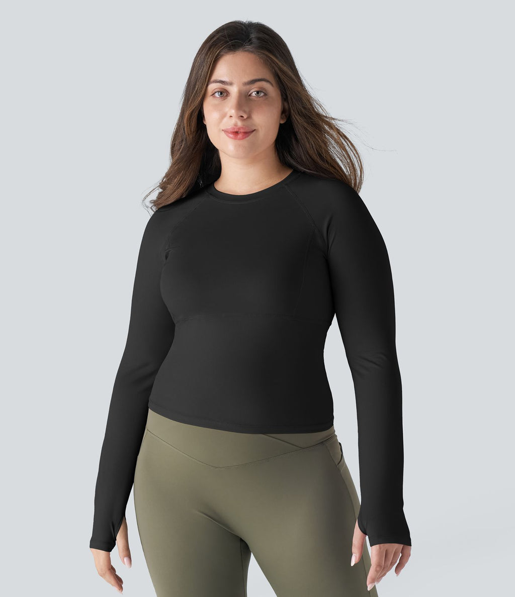 Top Sport de Yoga Solide à Trou pour le Pouce de Grande Taille
