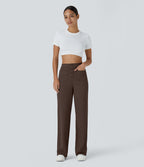 Pantalon taille haute coupe droite DayStretch avec poches