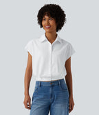 Chemise décontractée col classique manches courtes avec boutonnage