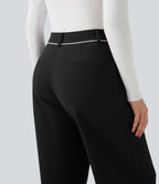 Pantalon tailleur droit thermique SoftlyZero™ Plush taille mi-haute avec poches