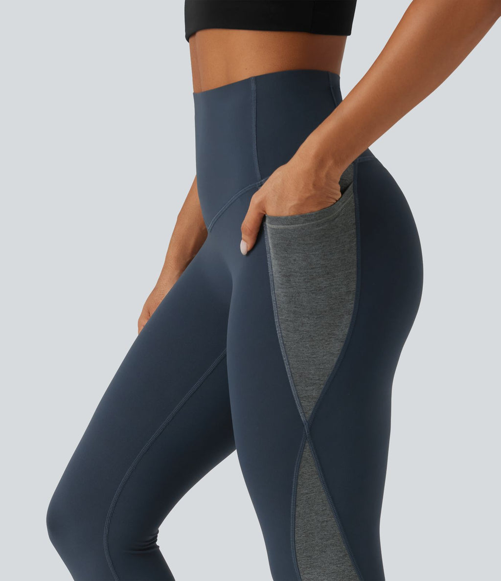 Legging de yoga Halara UltraSculpt™ taille haute gainant color block avec poches