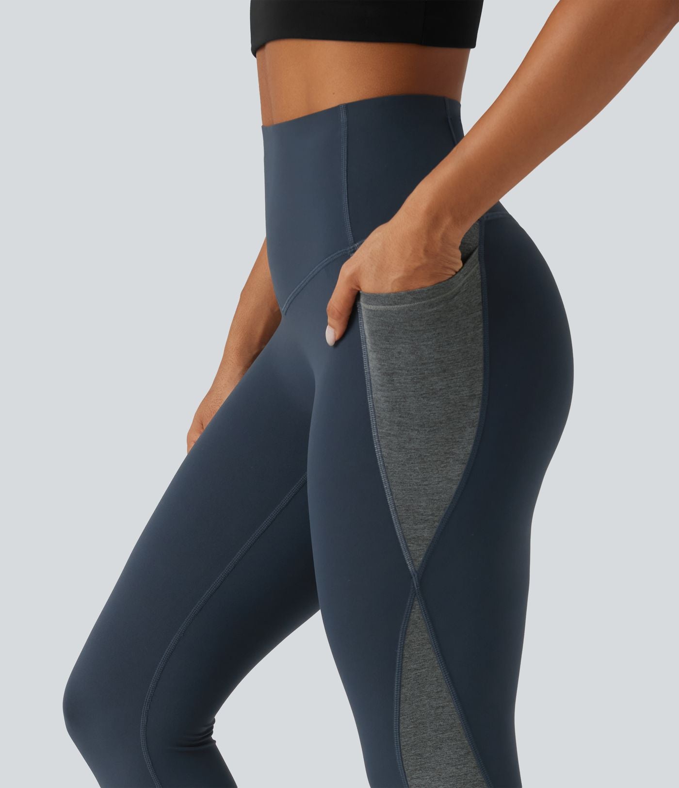 Legging de yoga Halara UltraSculpt™ taille haute gainant color block avec poches