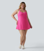 Robe de danse grande taille SoftlyZero™ Plush effet push-up dos nu avec bretelles réglables croisées et brassière intégrée – Édition Easy Peasy