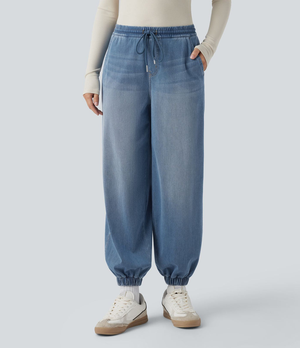 Jean décontracté Halara Flex™ taille mi-haute avec cordon de serrage et pochesns