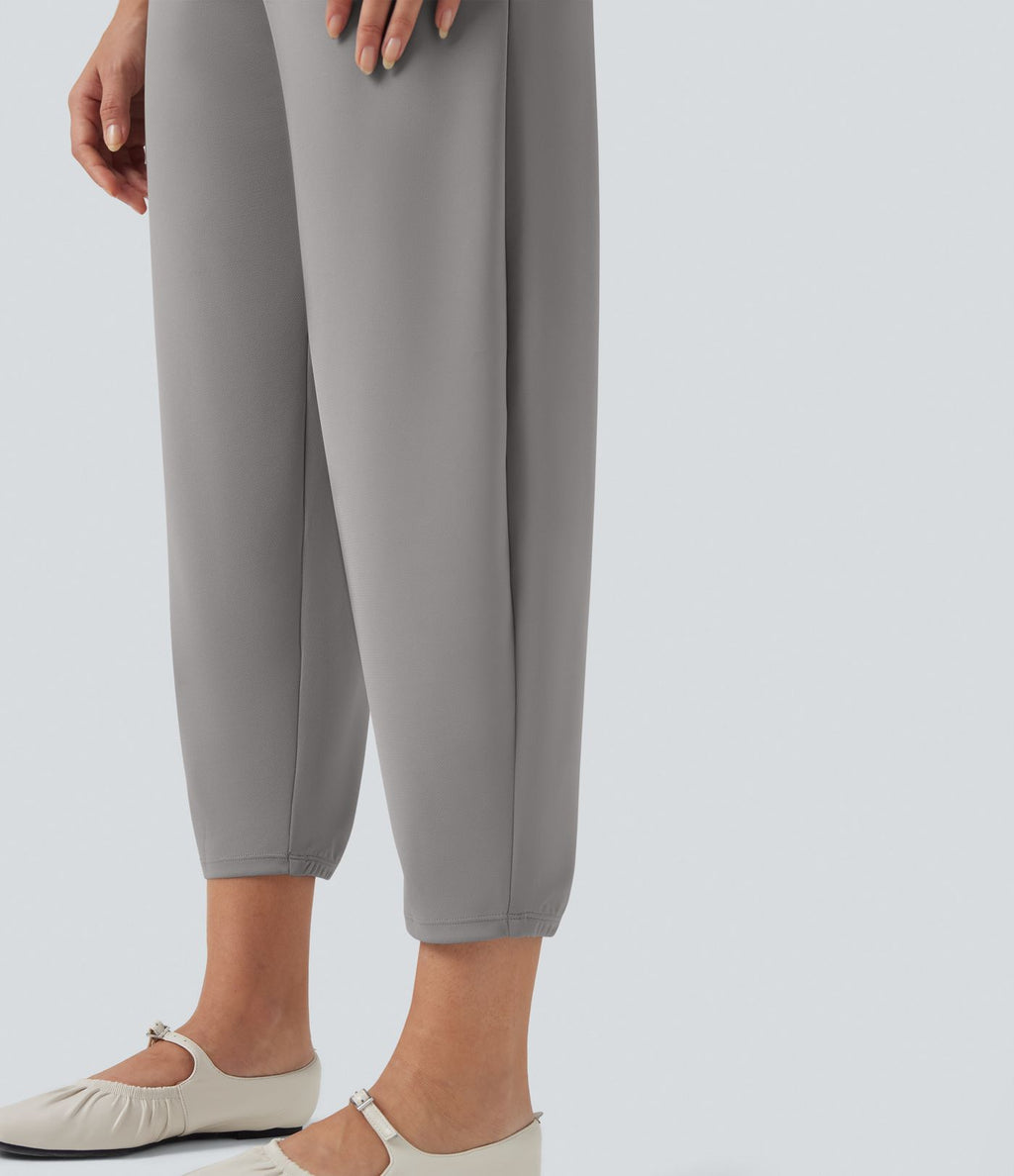 Pantalon tailleur fuselé Halara Flex™ crêpe taille mi-haute avec poches