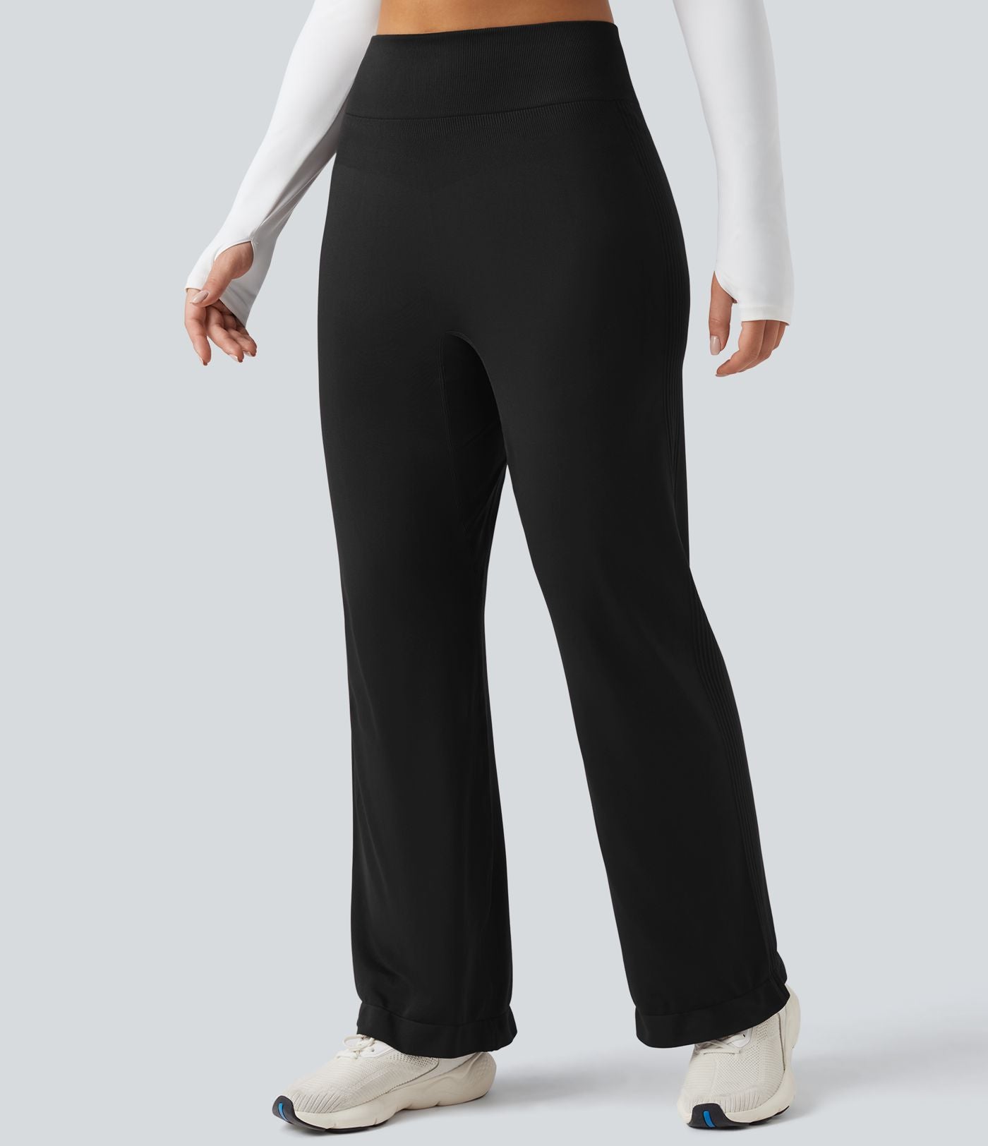 Pantalon de yoga taille haute coupe droite sans couture Seamless Flow