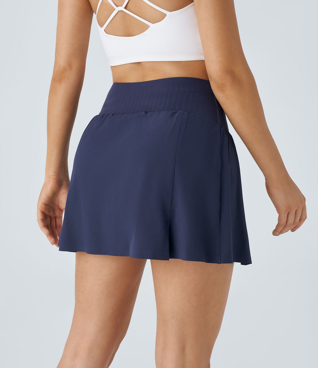 Breezeful™ Jupe Mini de Tennis Taille Haute Plissée 2-en-1 avec Poches Latérales et Séchage Rapide