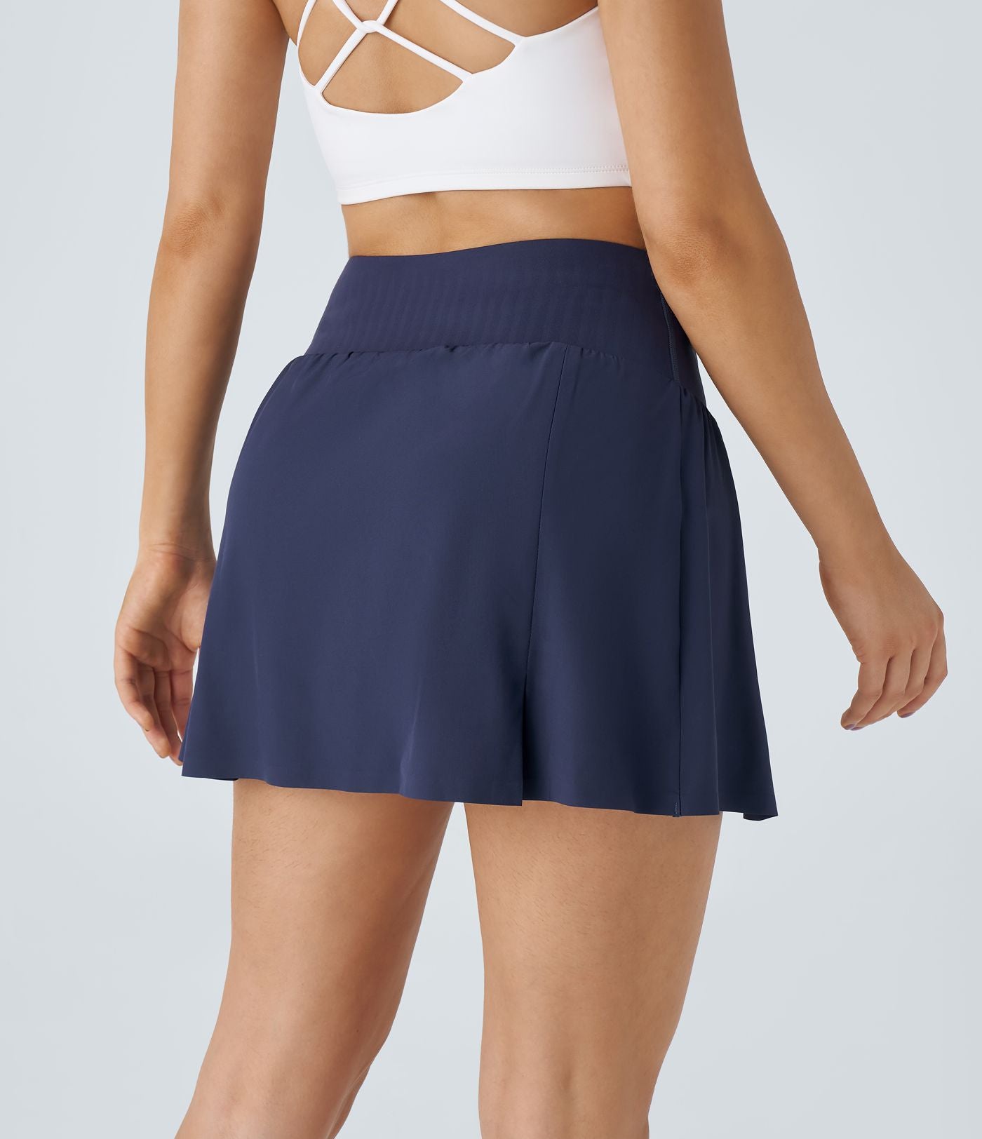 Breezeful™ Jupe Mini de Tennis Taille Haute Plissée 2-en-1 avec Poches Latérales et Séchage Rapide